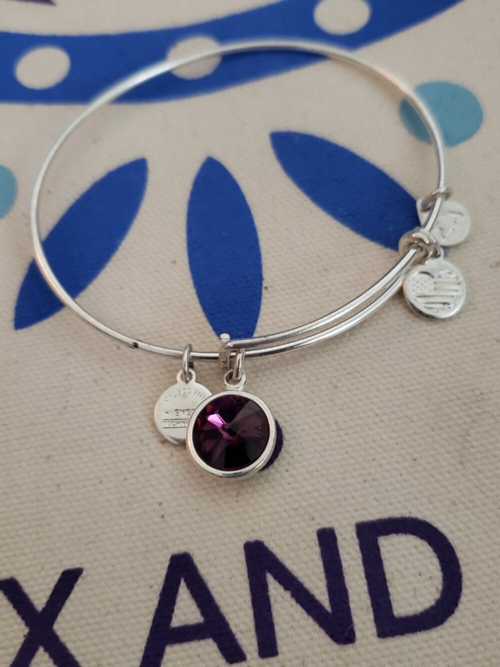 Alex and Ani Purple gem Bracelet Bangle   66